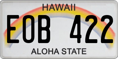 HI license plate EOB422