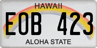 HI license plate EOB423