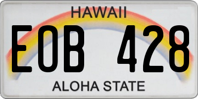 HI license plate EOB428