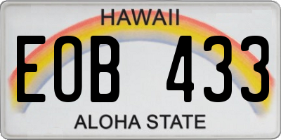 HI license plate EOB433