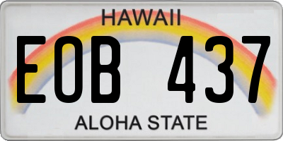 HI license plate EOB437