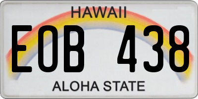 HI license plate EOB438