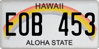 HI license plate EOB453