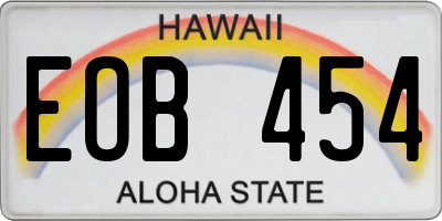 HI license plate EOB454