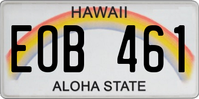 HI license plate EOB461