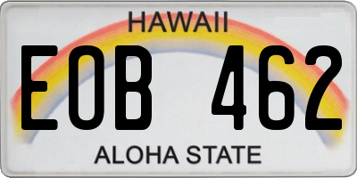 HI license plate EOB462
