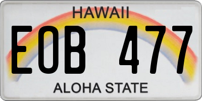 HI license plate EOB477