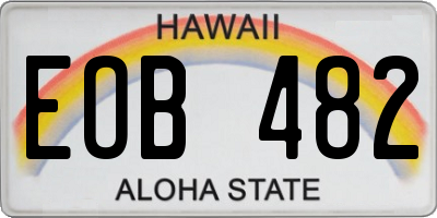 HI license plate EOB482