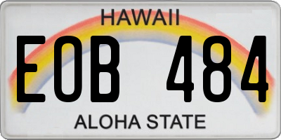 HI license plate EOB484