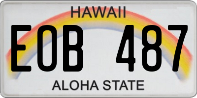 HI license plate EOB487