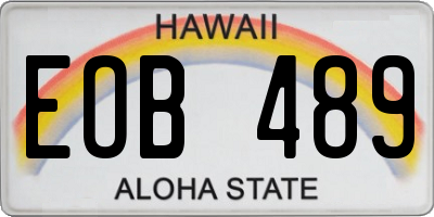 HI license plate EOB489