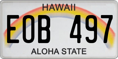 HI license plate EOB497