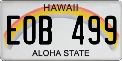 HI license plate EOB499