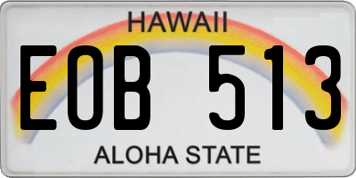 HI license plate EOB513