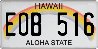 HI license plate EOB516
