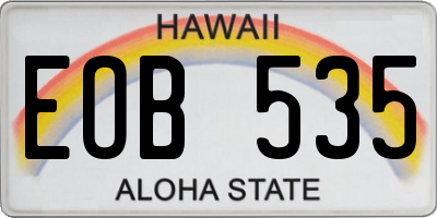 HI license plate EOB535