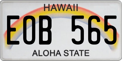 HI license plate EOB565