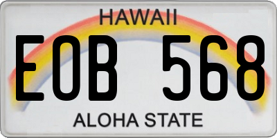 HI license plate EOB568