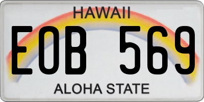 HI license plate EOB569