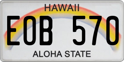 HI license plate EOB570