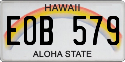 HI license plate EOB579