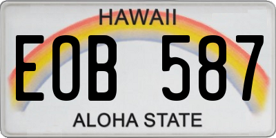 HI license plate EOB587