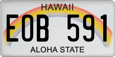 HI license plate EOB591