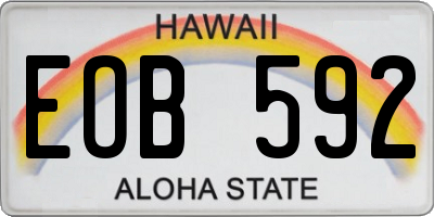 HI license plate EOB592