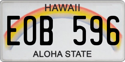 HI license plate EOB596