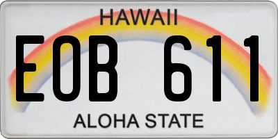 HI license plate EOB611