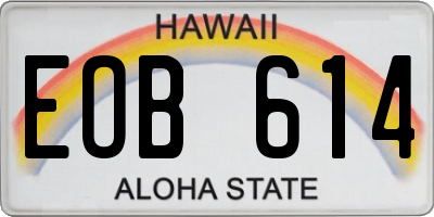 HI license plate EOB614