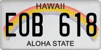 HI license plate EOB618