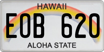 HI license plate EOB620