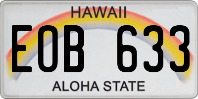 HI license plate EOB633