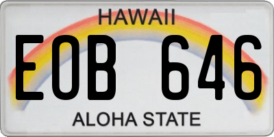 HI license plate EOB646