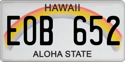 HI license plate EOB652