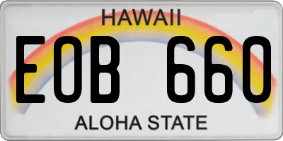 HI license plate EOB660