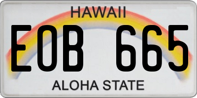 HI license plate EOB665