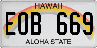 HI license plate EOB669