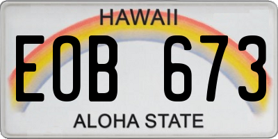 HI license plate EOB673