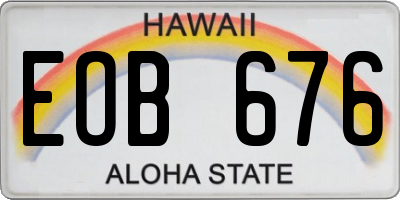 HI license plate EOB676