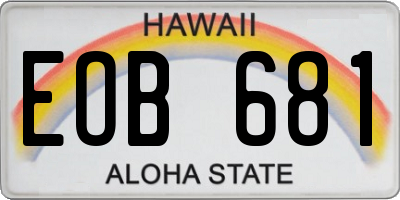 HI license plate EOB681
