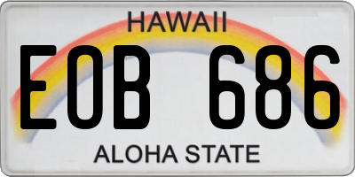 HI license plate EOB686
