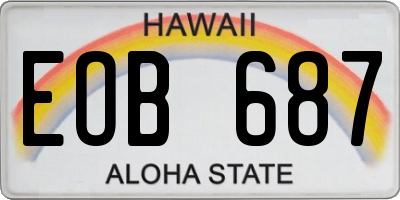 HI license plate EOB687