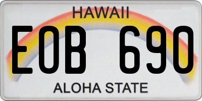 HI license plate EOB690