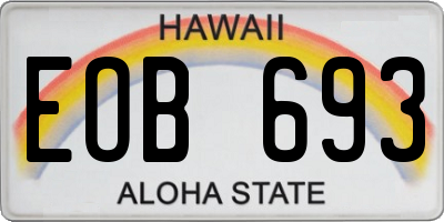 HI license plate EOB693