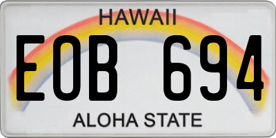 HI license plate EOB694