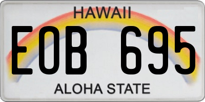 HI license plate EOB695