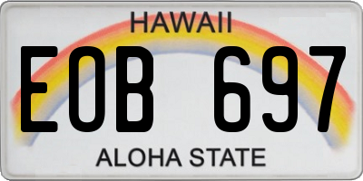HI license plate EOB697