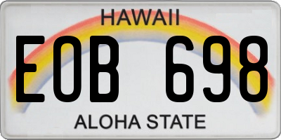 HI license plate EOB698